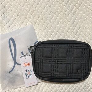 Lug Black Textured Crossbody Bag